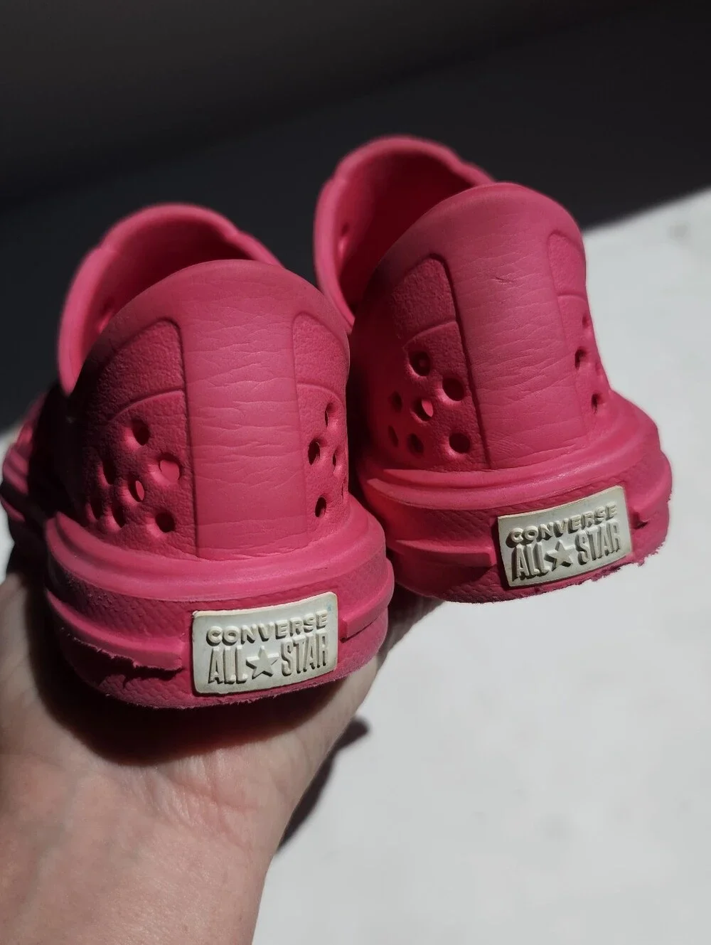 Converse All Star Pink Slip-On Toddler 9 Water Shoes Lightweight Low Top Crocs